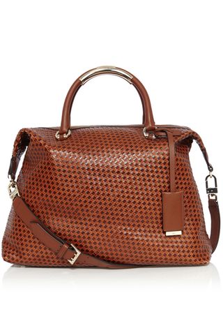 Karen Millen brown leather tote bag
