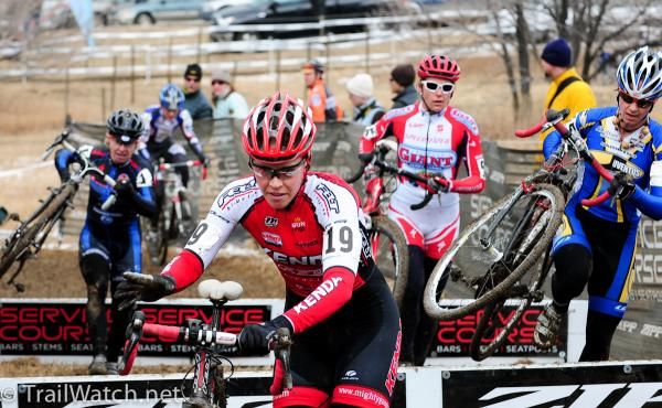 Amanda Carey leads a chase group.
