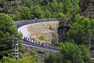 Vuelta a España stage 7 LIVE: Wout van Aert in five-man lead group fending off a large chasing group of stage-hunters