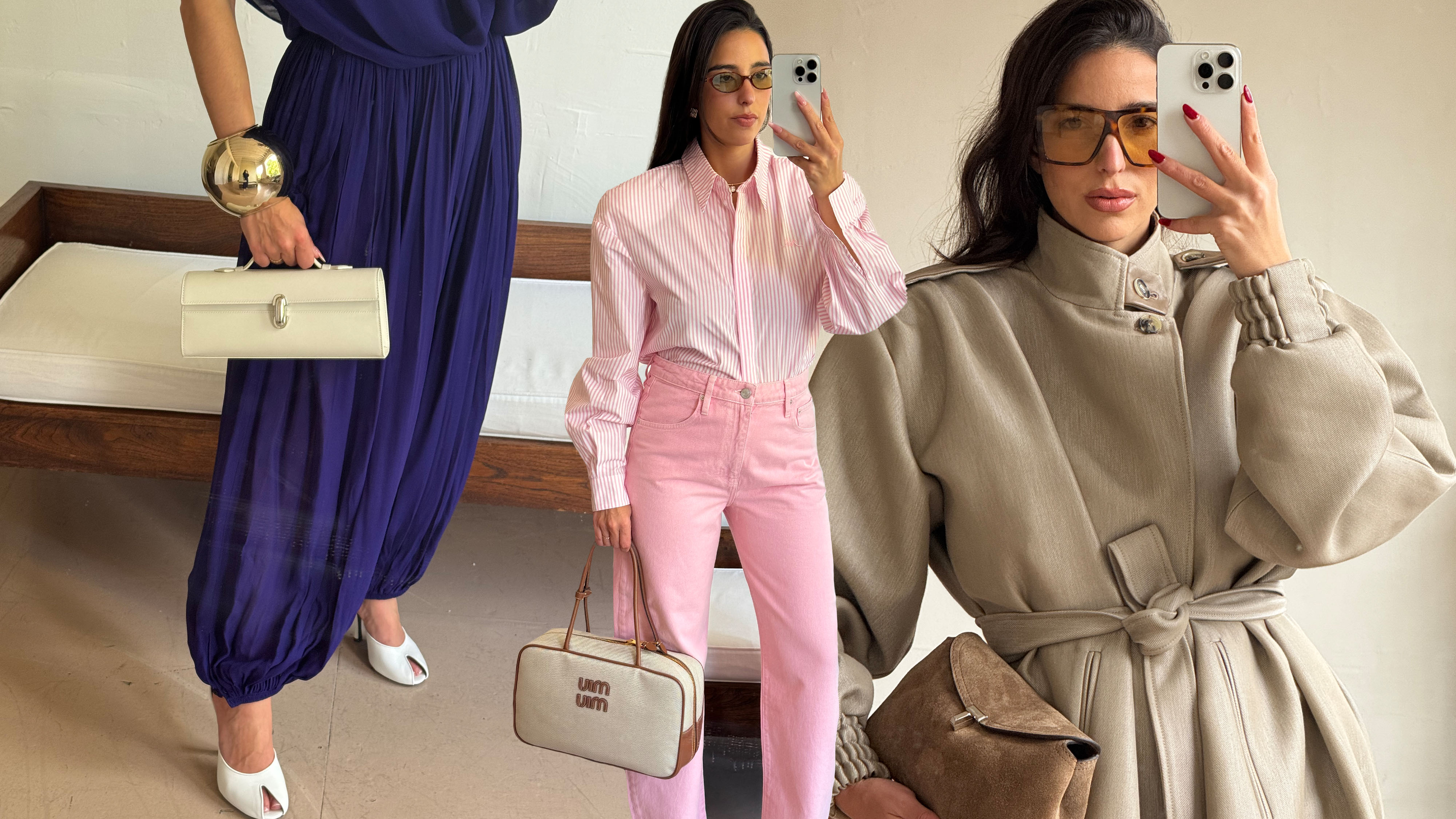 Bettina Looney wearing designer fashion items.