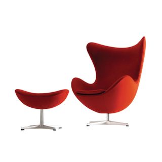 egg chair in red