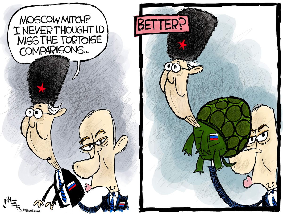 Political Cartoon Moscow Mitch Tortoise Putin 