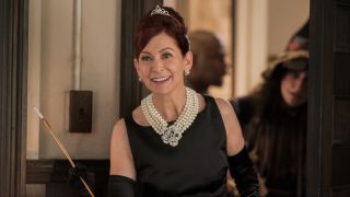 Carrie Preston as Audrey Hepburn in Breakfast at Tiffany's in Elsbeth's Halloween episode 203