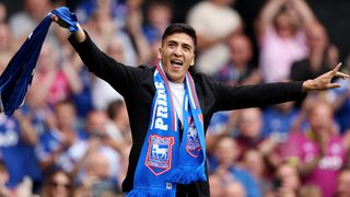 Marcelino Nunez being unveiled at Portman Road as an Ipswich Town player after signing from rivals, Norwich City. 