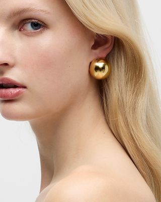 Oversized Metallic-Ball Stud Earrings