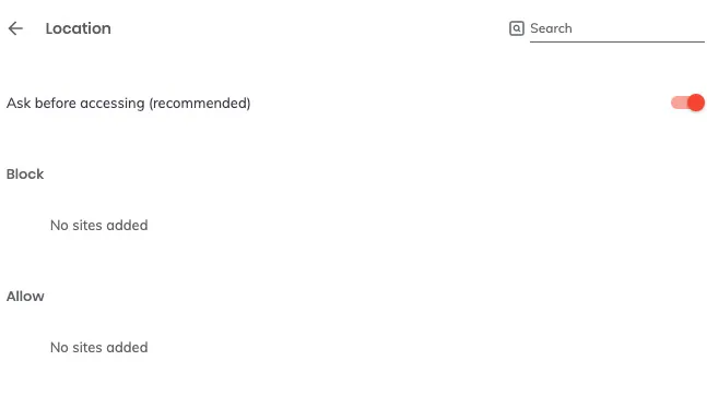 Configurações de privacidade