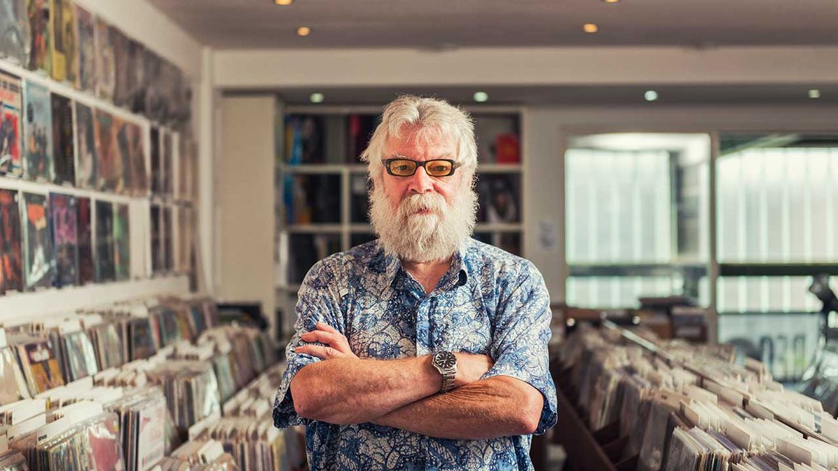 Man in a record shop