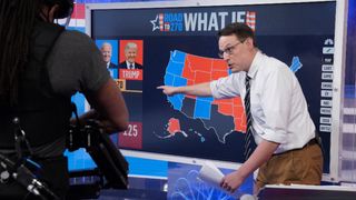 MSNBC's Steve Kornacki monitors the big board as votes come in.