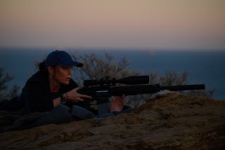 Julie (Keeley Hawes) takes aim in The Assassin.