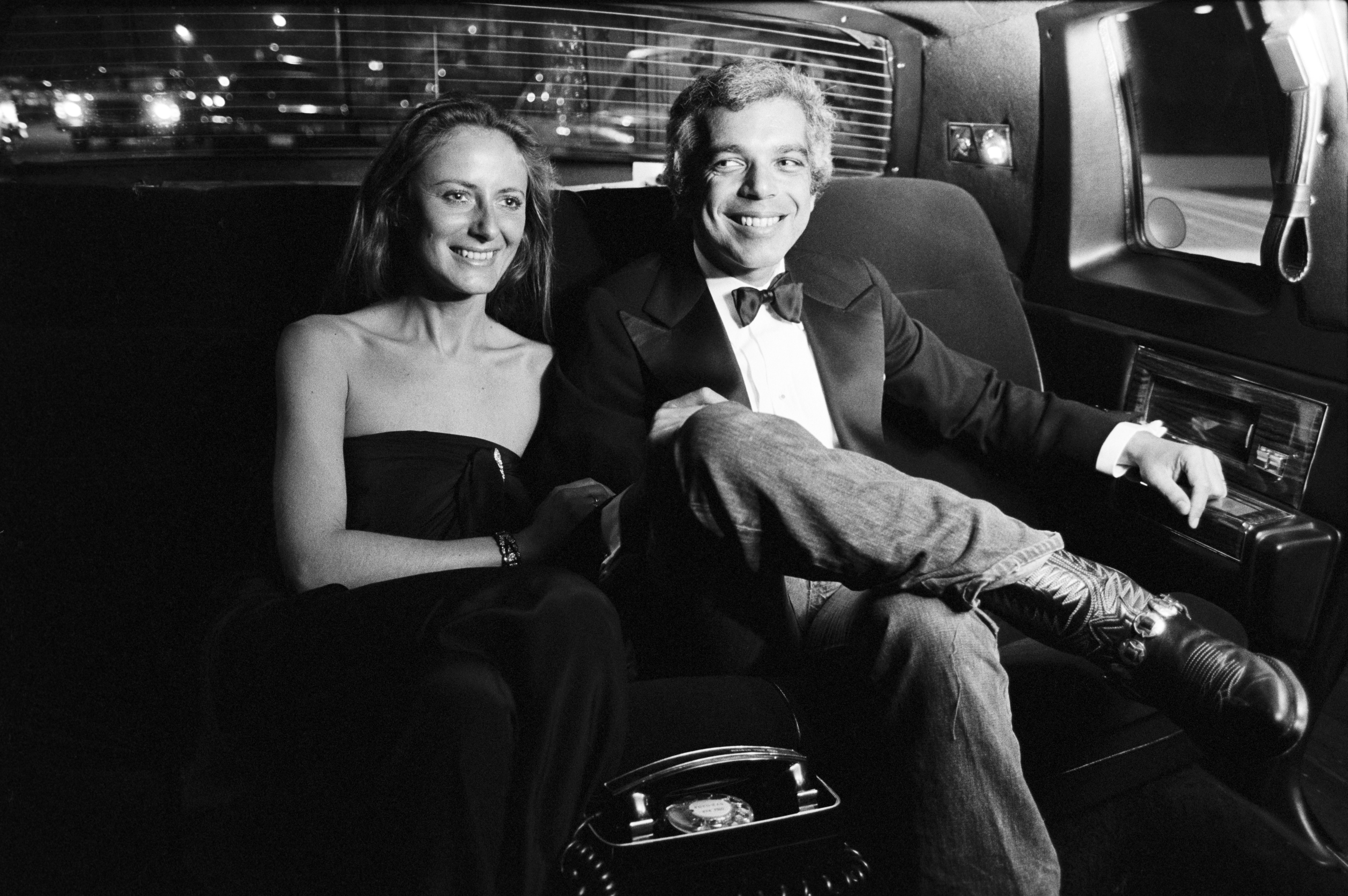 Ralph and Ricky Lauren in the back of a limo