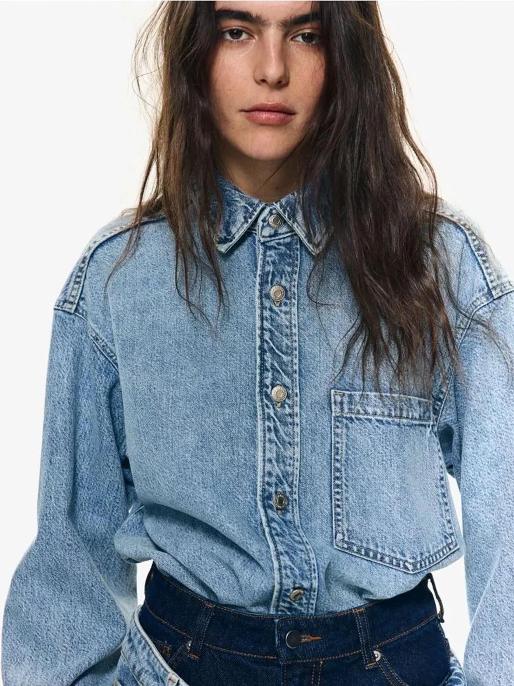 Feather Soft Oversized Denim Shirt