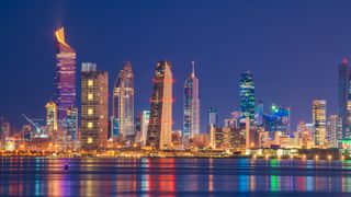 Kuwait City skyline at night