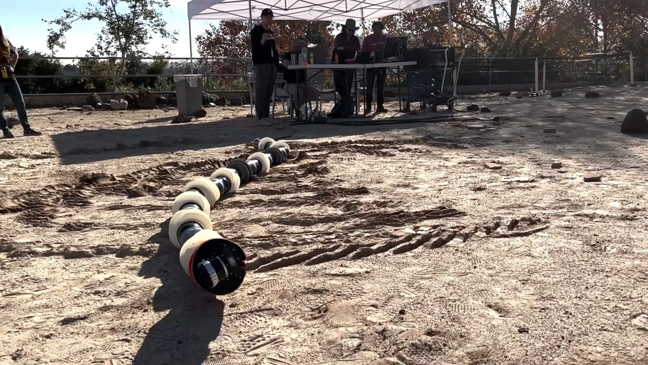 Nasa's EELS project snake like robot on rough terrain.