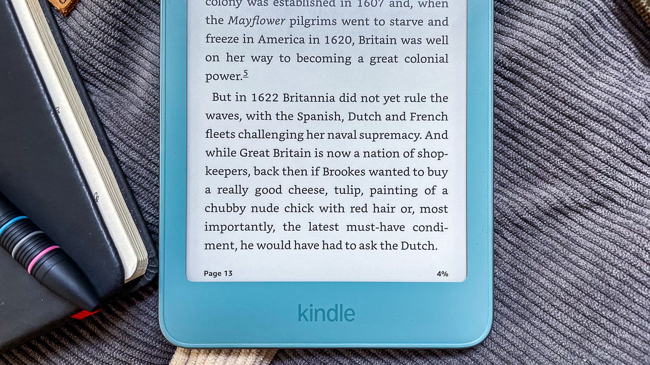 A part of an ebook page on the Amazon Kindle 2026