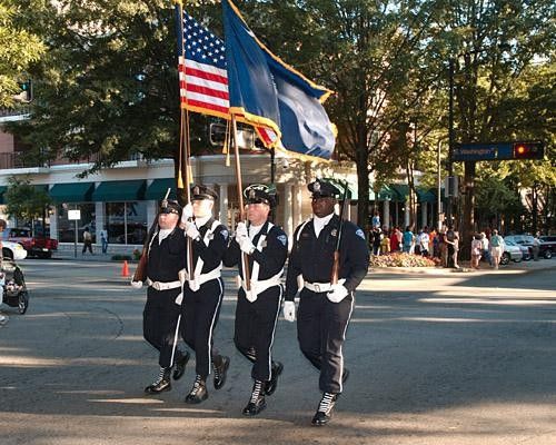The colour guard starts the show