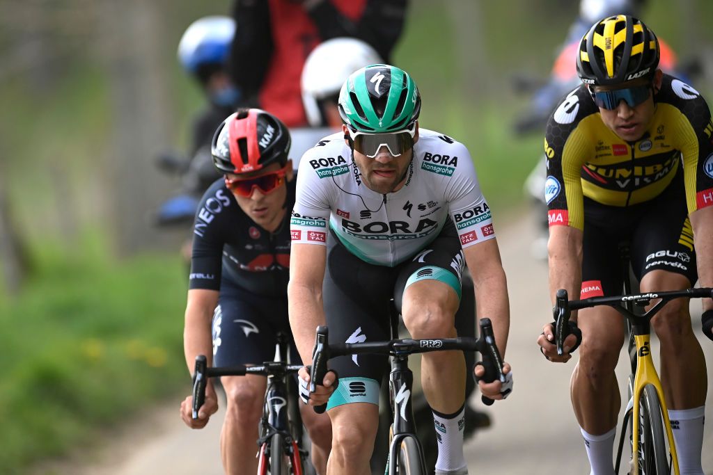 VALKENBURG, THE NETHERLANDS - APRIL 18 : during the UCI WorldTour 55th Amstel Gold Race cycling race with start and finish in Valkenburg on April 18, 2021 in Valkenburg, The Netherlands, 18/04/2021 ( Motordriver Kenny Verfaillie - Photo by Nico Vereecken / Photo News