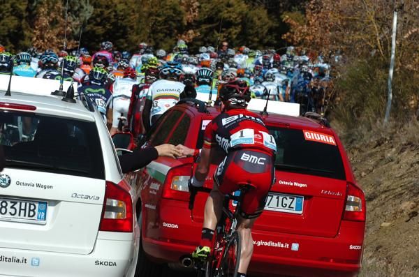 Cadel Evans headed back to the BMC car