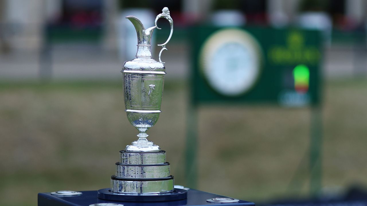 Claret Jug trophy pictured