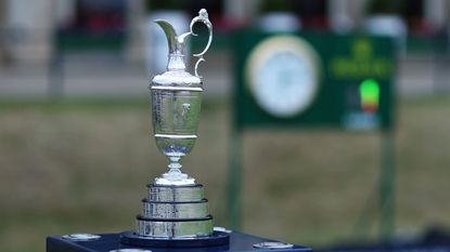 Claret Jug trophy pictured