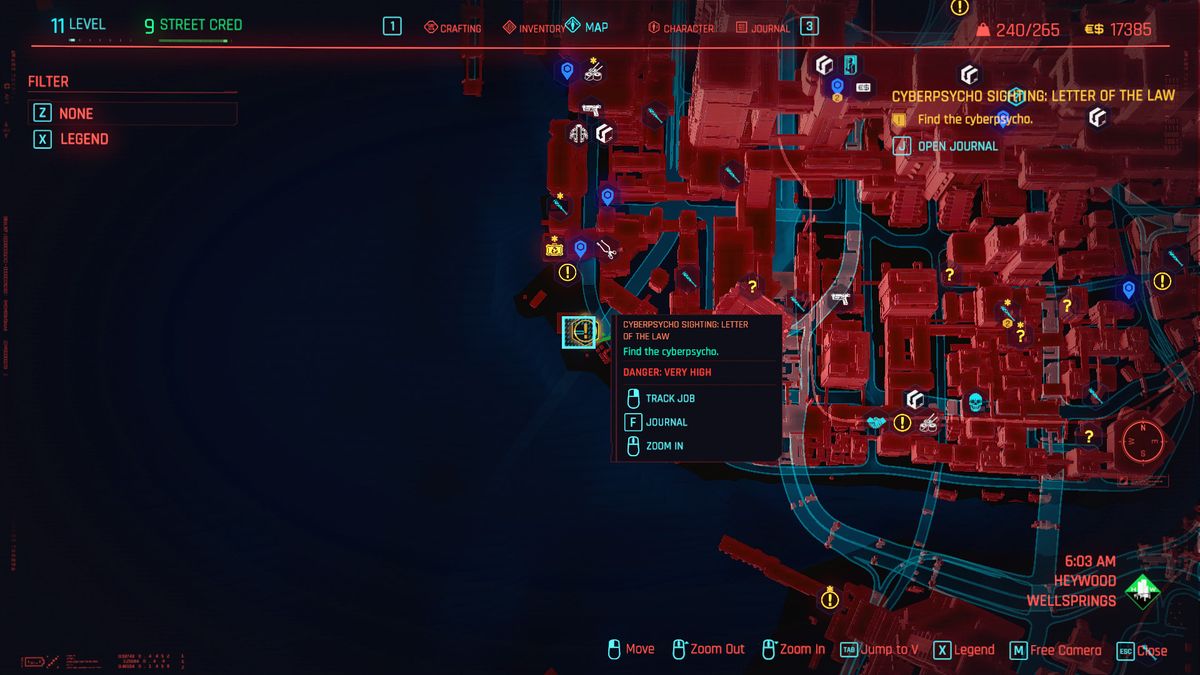 Cyberpunk 2077 Cyberpsycho Sightings locations