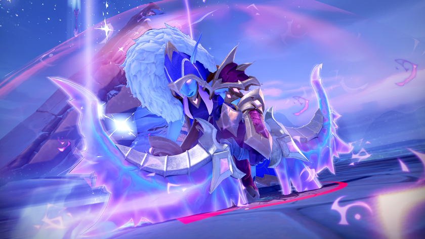 A promotional screenshot of Fellowship. A blue elven archer holds a bright bow.