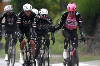 Tadej Pogačar and UAE Team Emirates on stage 16 of the Giro d'Italia