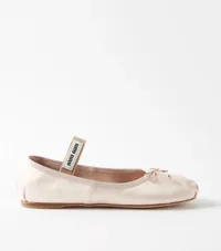 Logo-patch satin ballet flats, £550 | Miu Miu 