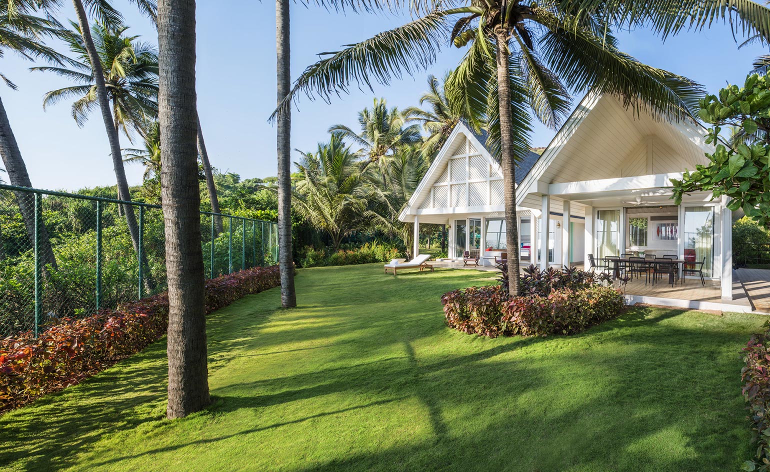 Exterior view of hotel suite and garden