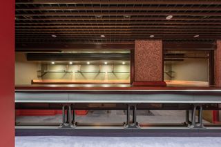 Inside the Barbican sunken bar