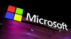 Microsoft logo and branding pictured at Mobile World Congress (MWC) 2025 in Barcelona, Spain. 