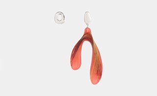 asymmetric earrings in sterling silver and resin