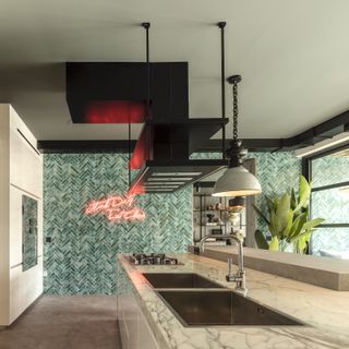 kitchen with wall tiles