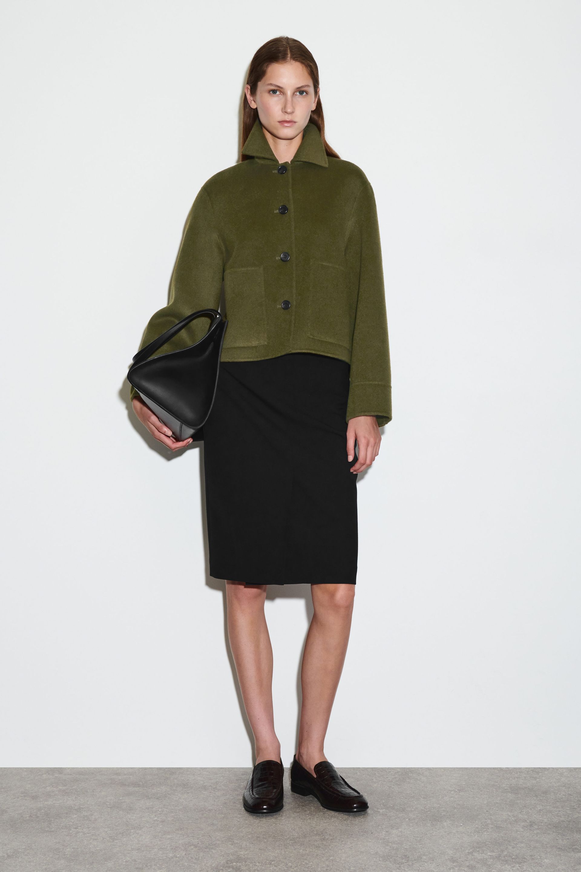 Boxy Double-Faced Wool Short Jacket