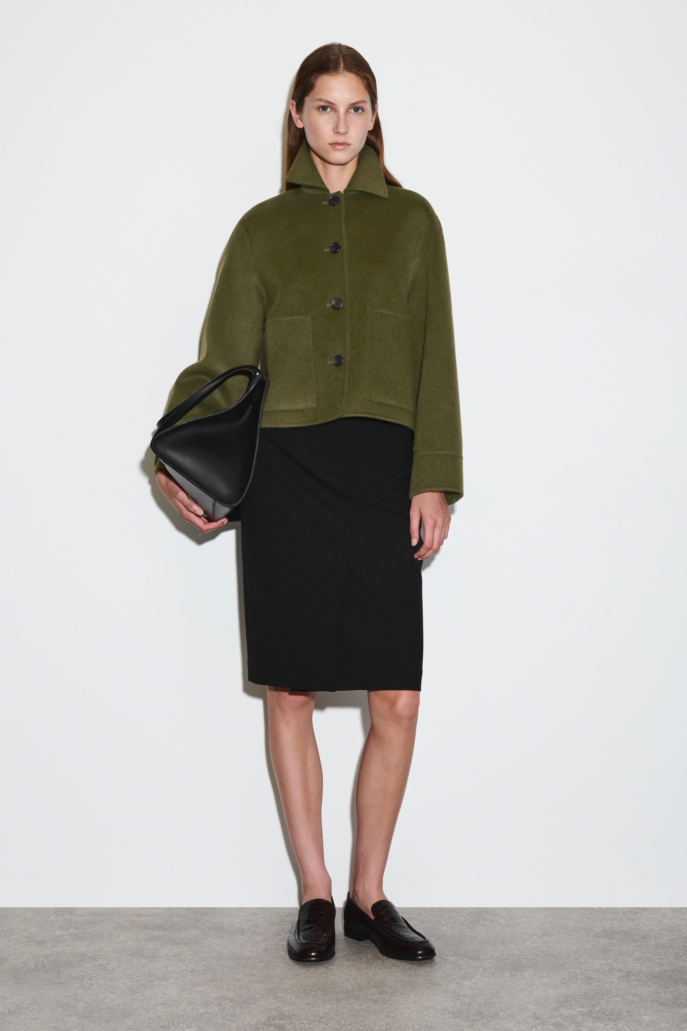 Boxy Double-Faced Wool Short Jacket
