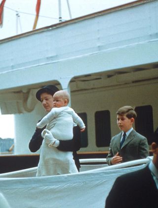 Prince Andrewas a baby with big brother Prince Charles