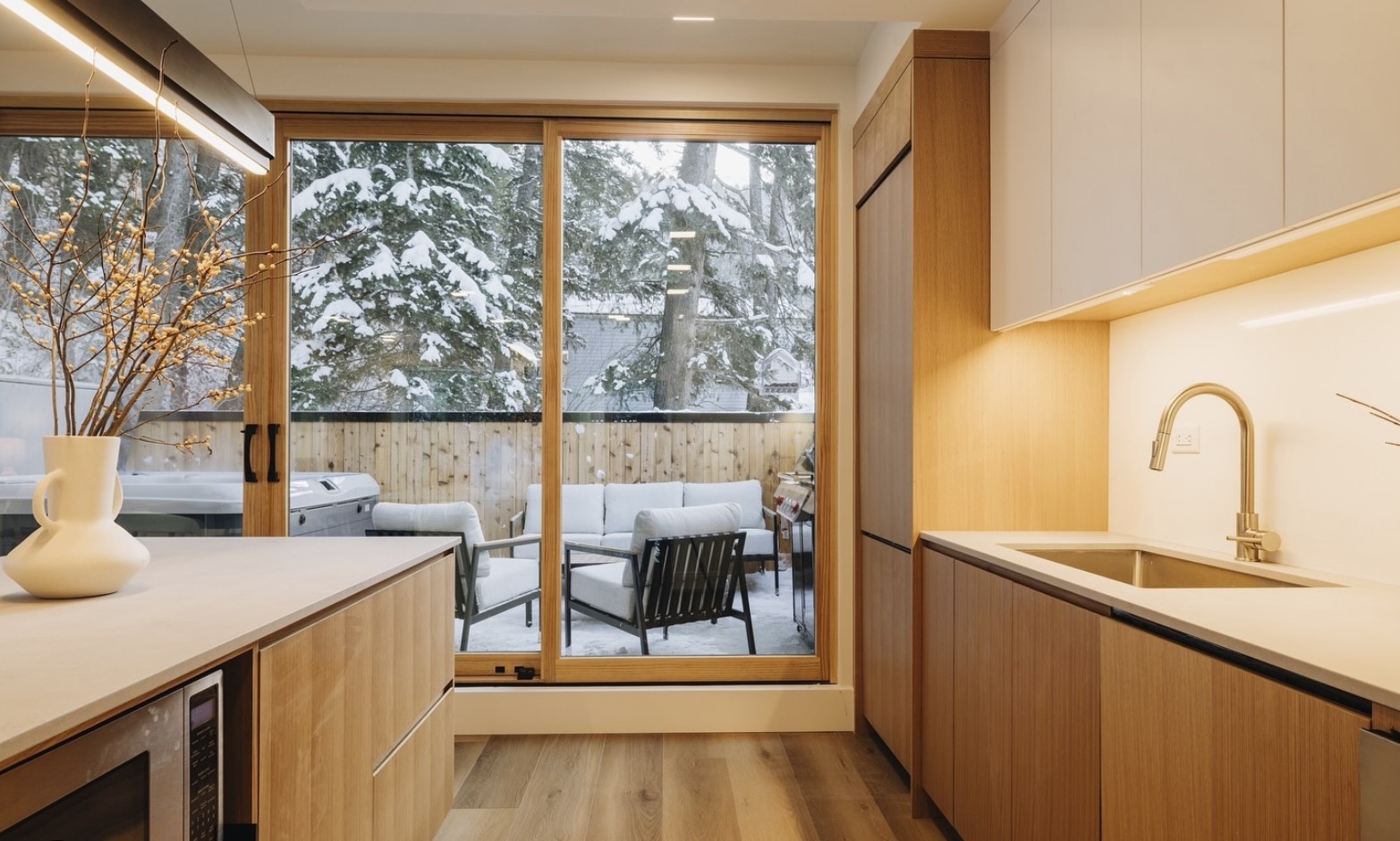 Parkview Mountain House by Mattaforma, a wooden house in a forest, snowy views