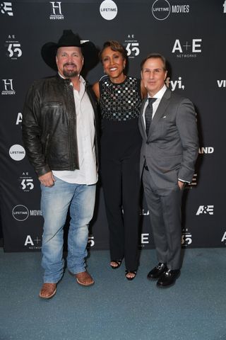Garth Brooks (l.) and A+E Networks Group President Paul Buccieri attend 2019 A+E Networks Upfront at Jazz at Lincoln Center on March 27, 2019 in New York City. (Photo by Michael Loccisano/Getty Images for A+E Networks)
