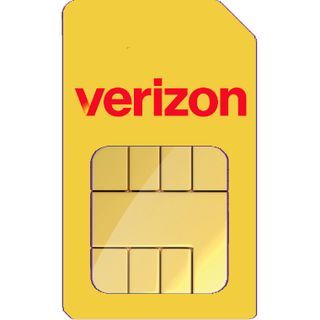 Verizon branded SIM card in yellow