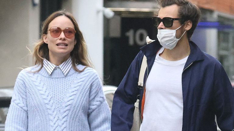 arry Styles and Olivia Wilde are seen in Soho on March 15, 2022 in London, England