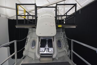 Ax-1 commander Michael Lopez-Alegria, pilot Larry Connor and mission specialists Mark Pathy and Eytan Stibbe will train for their launch to the International Space Station using SpaceX's Dragon spacecraft simulator in Hawthorne, California.