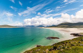 Luskentyre beach at Seilebost on South Harris in the Outer Hebrides.