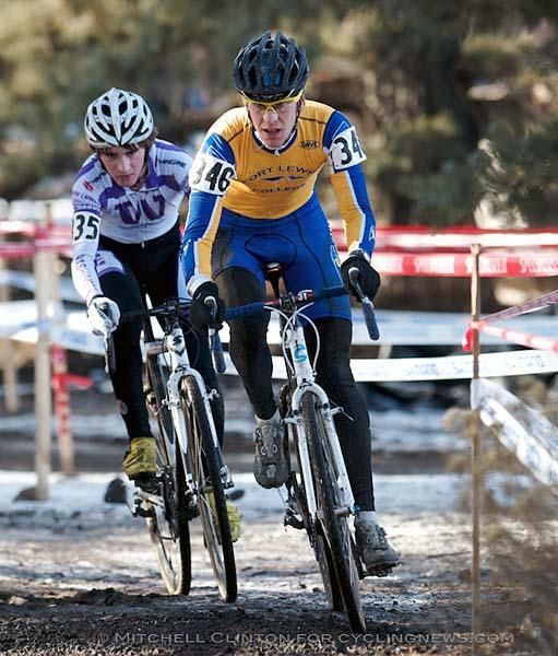 Benjamin Sonntag (Fort Lewis College) leads race winner Zach McDonald (University of Washington-Seattle)