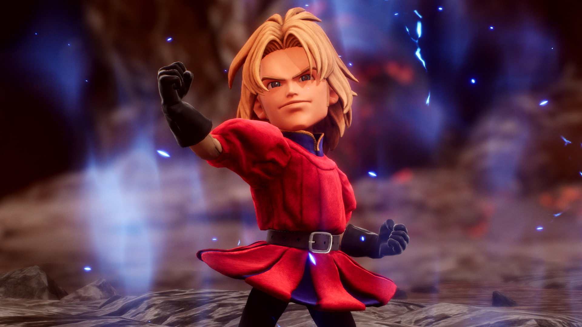 A header for Dragon Quest 7 Reimagined showing Kiefer flexing