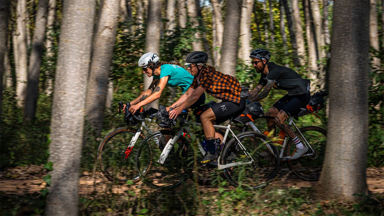 A group of mountain bikers