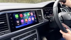 Apple CarPlay running inside a Seat Ateca on its in-car infotainment screen