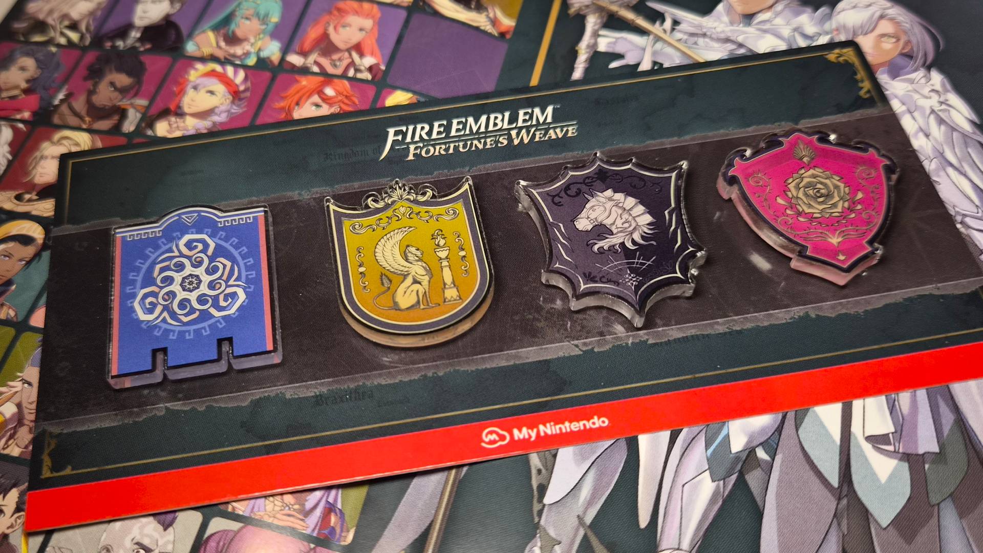 Photo of the Fire Emblem: Fortune's Weave Acrylic Magnet Set.