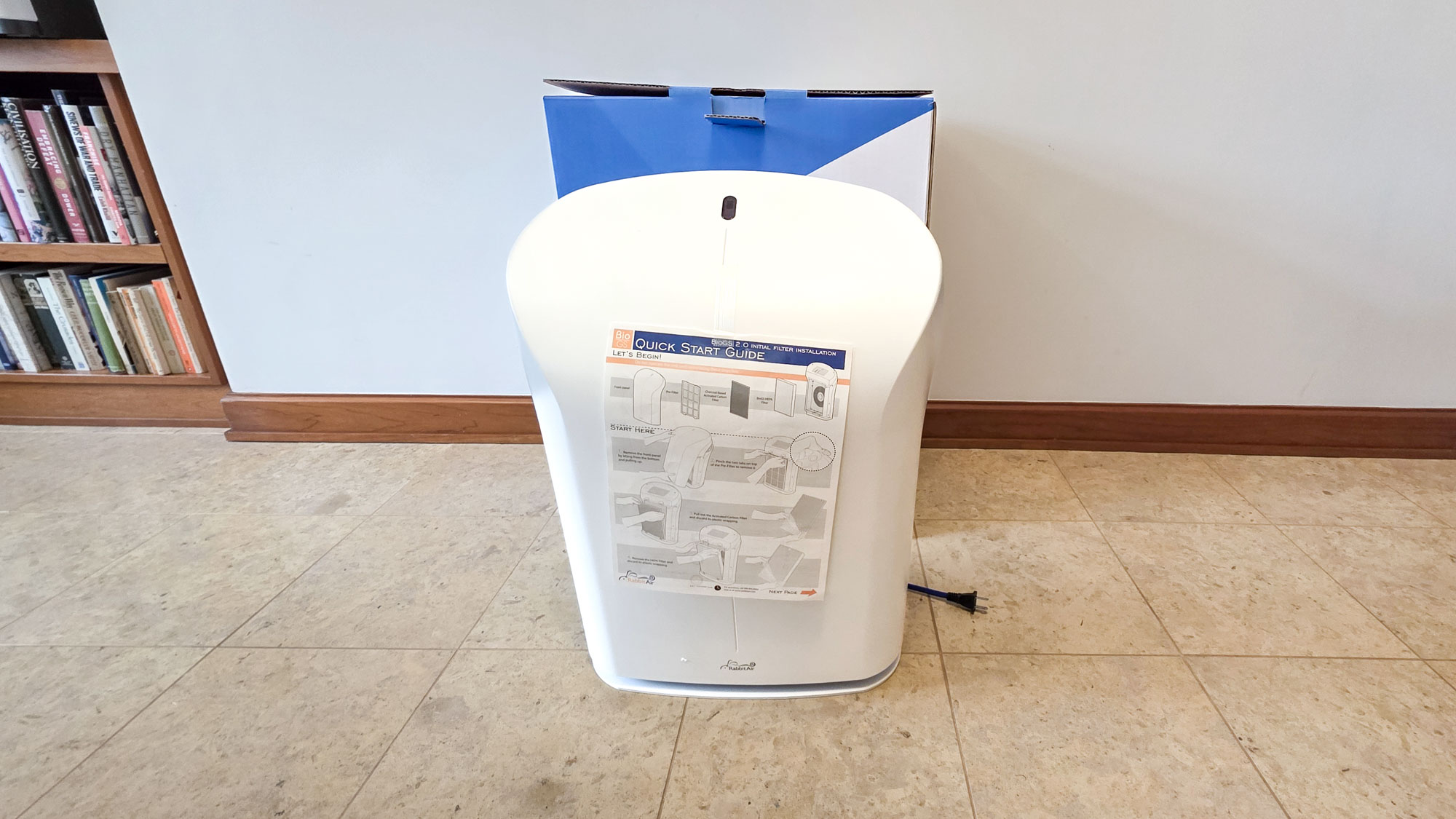 Rabbit Air BioGS 2.0 Air Purifier on tiled floor