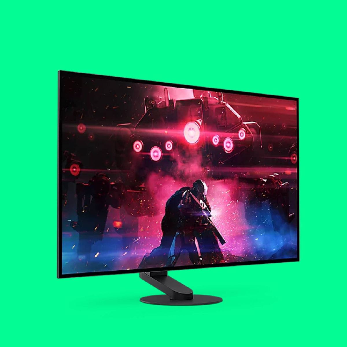 Sony Inzone M10S gaming monitor on a green background