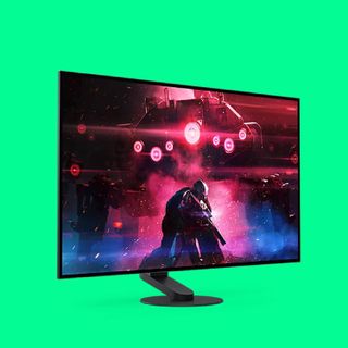 Sony Inzone M10S gaming monitor on a green background