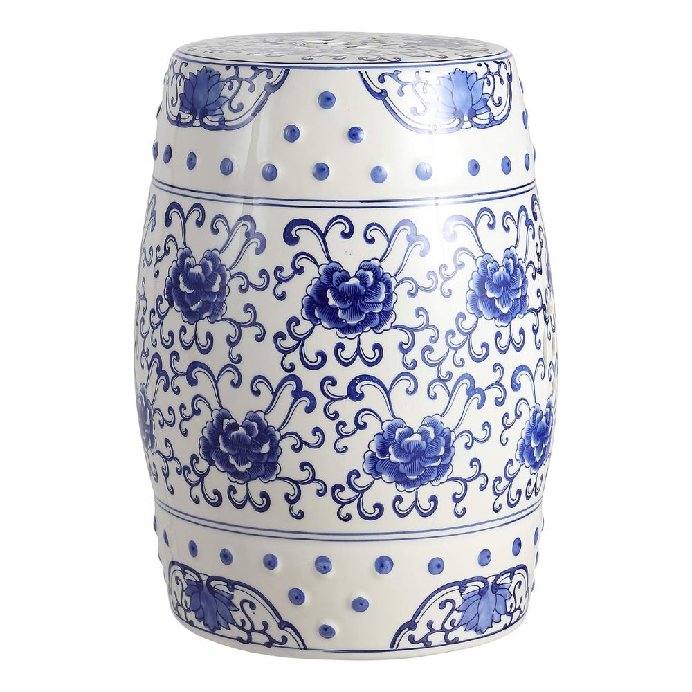 JONATHAN Y Chinoiserie Indoor/Outdoor Garden Stool